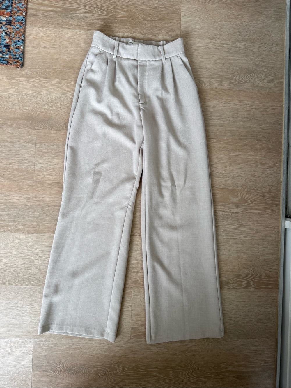 Abercrombie High-Waist Wide-Leg trousers in beige size S